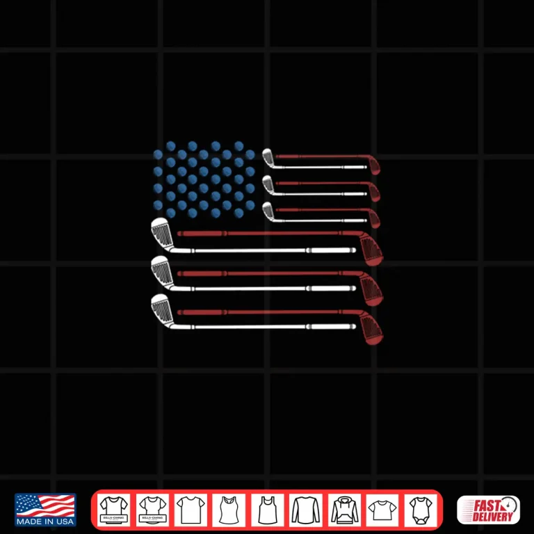 Design Golf Clubs USA Flag Red White And Blue Professional Shirt