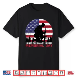 Honor The Fallen Heroes Memorial Day Us Flag Modern Shirt