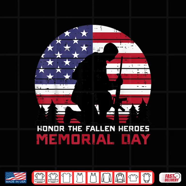 Design Honor The Fallen Heroes Memorial Day US Flag Modern Shirt