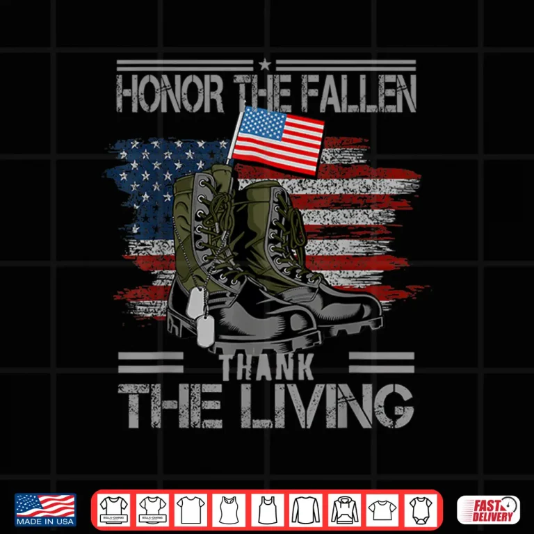 Design Honor The Fallen Thank The Living American Flag Vintage Shirt