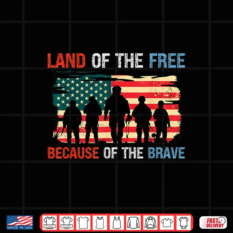 Design Land Of The Free Because Of The Brave Memorial Veterans Day Shirt