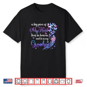 My Grandson Lives In Heaven Memorial Quote Grandparent Shirt