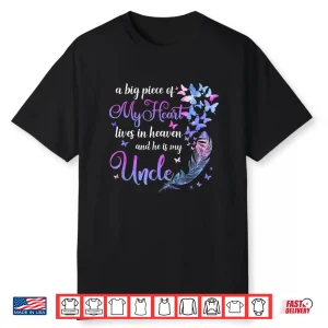 My Uncle Lives In Heaven Memorial Quotes Niece Nephew Shirt