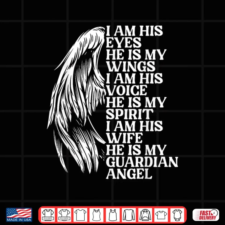 Design My Husband Is My Guardian Angel Widowed Wife Memorial Day Shirt