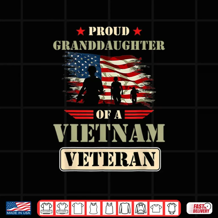 Design Proud Granddaughter Of A Vietnam Veteran Memorial Day Quote Shirt
