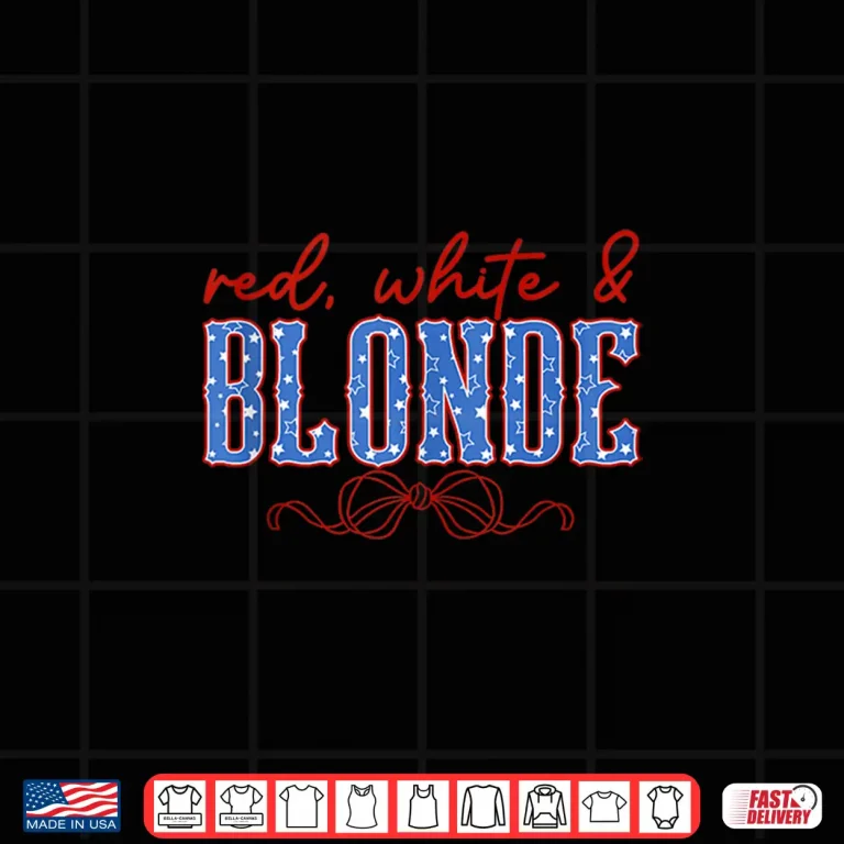 Design Red White and Blonde Western Country Cowgirl July Fourth Shirt