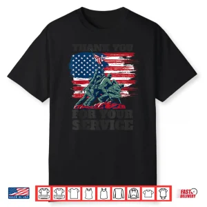 Usa Flag Thank You For Your Service Veterans Memorial Day Shirt