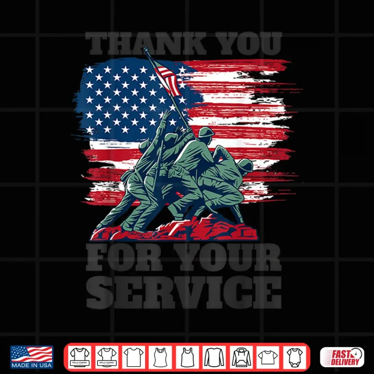 Design USA Flag Thank You For Your Service Veterans Memorial Day Shirt