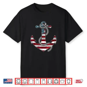 American Flag Anchor Memorial Day Honor Veterans Shirt