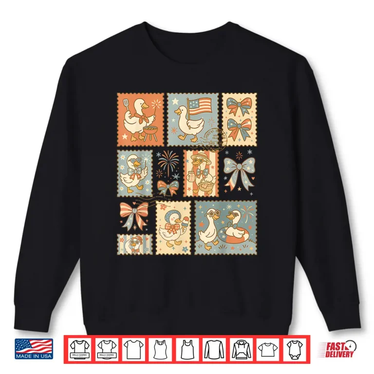 Sweatshirt Funny Fourth Of July Goose Retro Independence Day Shirt
