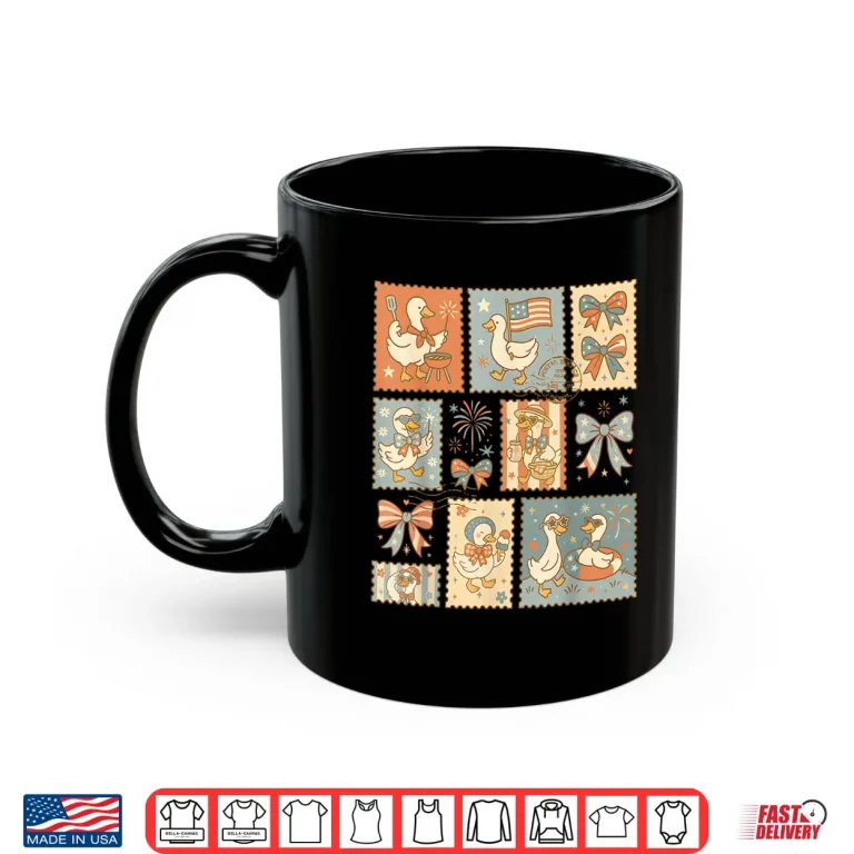 Mug Funny Fourth Of July Goose Retro Independence Day Shirt