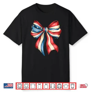 Memorial Day Cute Usa Flag Bow Coquette Professional Shirt