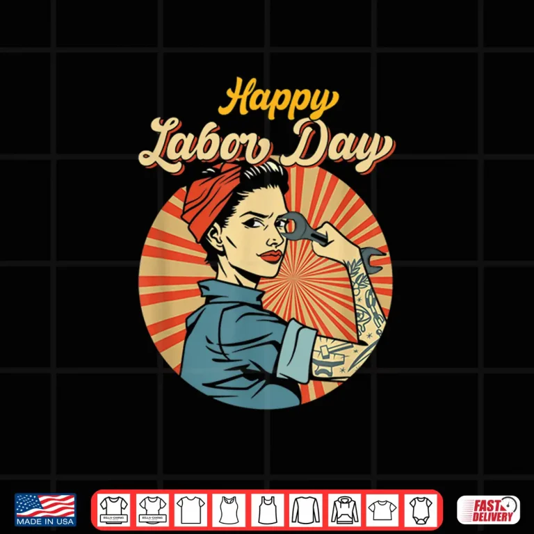 Design Happy Labor Day Girl Strong Worker Movement Employer Shirt