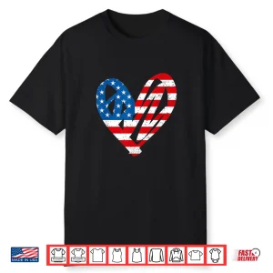 Memorial Day And July Fourth Patriotic Heart Professional Shirt