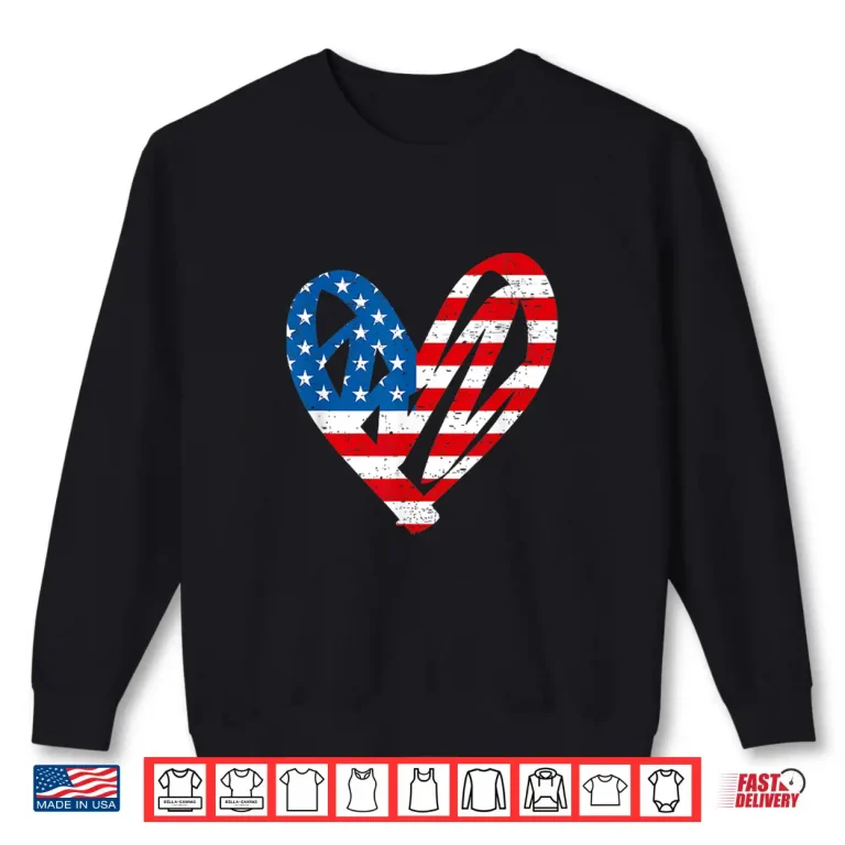 Sweatshirt Memorial Day and July Fourth Patriotic Heart Professional Shirt