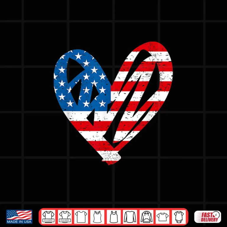 Design Memorial Day and July Fourth Patriotic Heart Professional Shirt