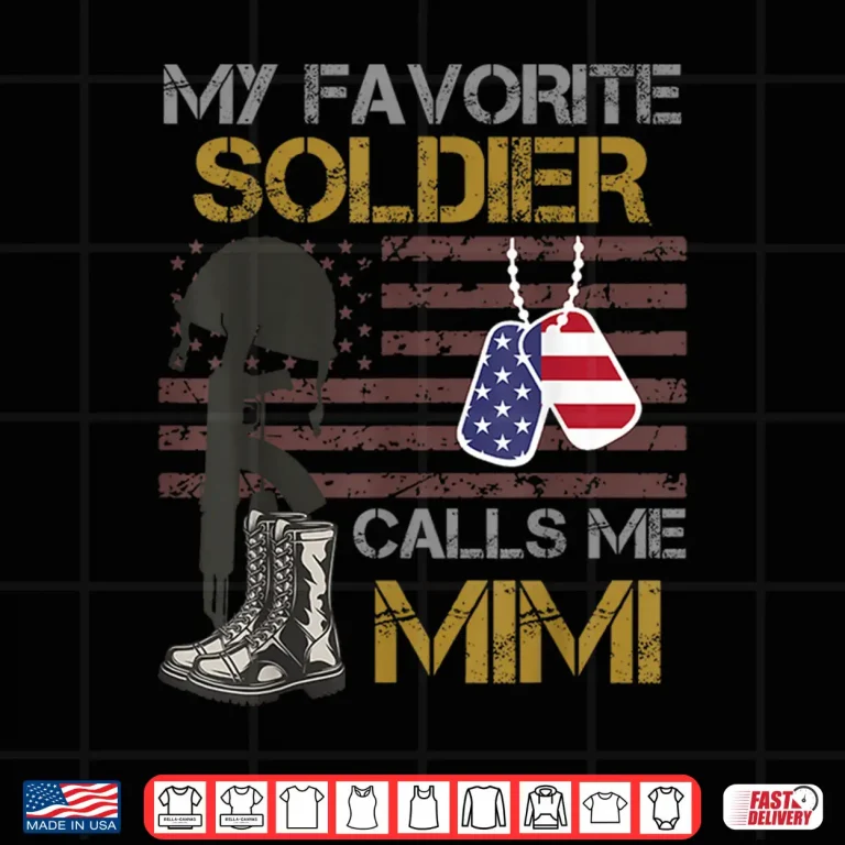 Design My Favorite Soldier Calls Me Mimi USA American Flag Shirt