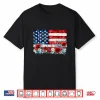 Retro Flower American Flag Women July Fourth Patriotic Shirt