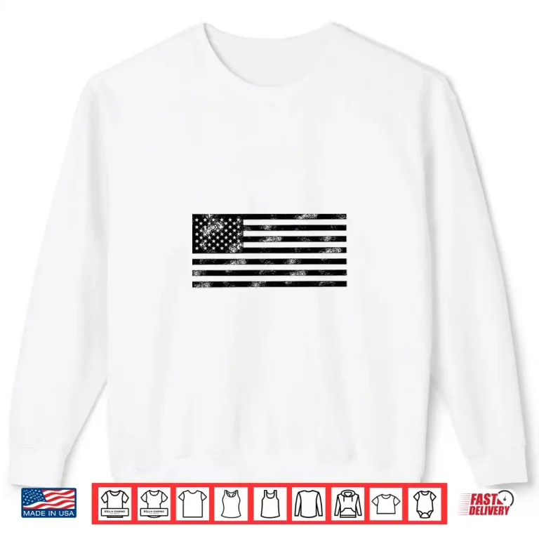 Sweatshirt Black Grunge Distressed Flag Professional Graphic Shirt