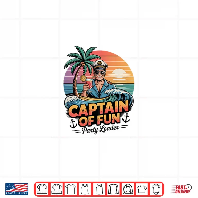 Design Captain of Fun Cruise Party Leader Nautical Design Shirt