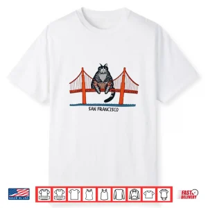 Kliban Cat San Francisco Golden Gate Professional Graphic Shirt