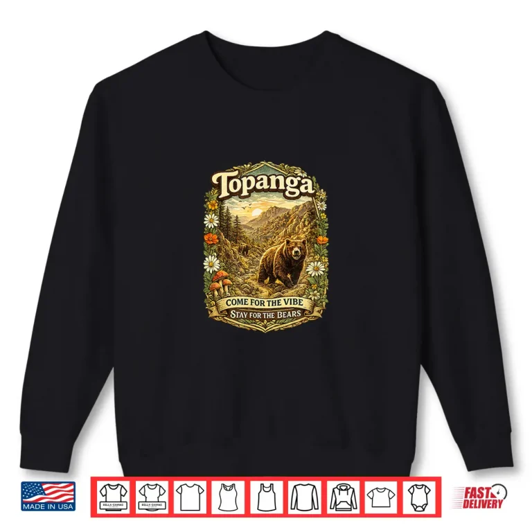 Sweatshirt Vintage Topanga Canyon Bear Family Bohemian Style Shirt