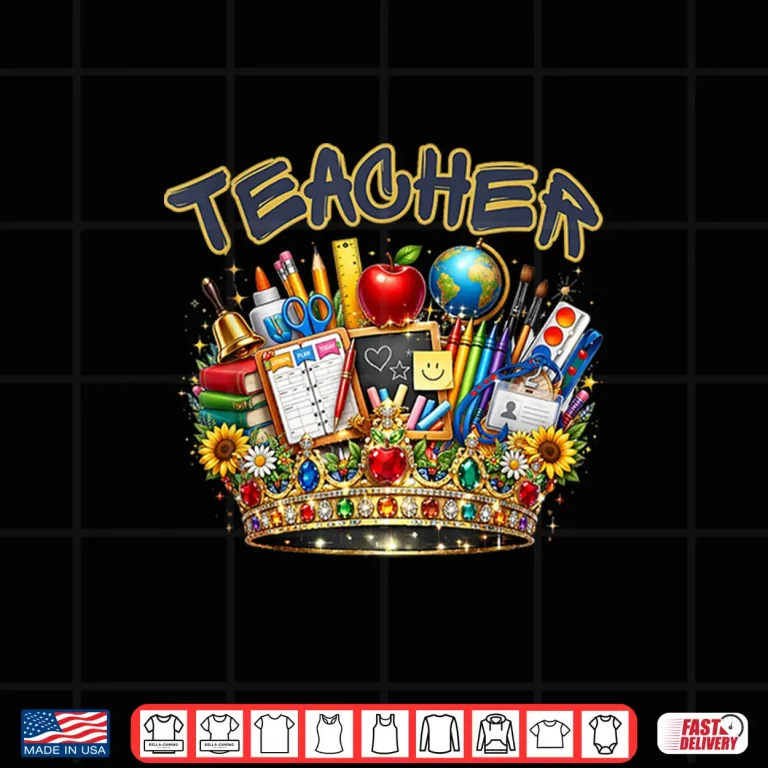 Design Teacher Crown Professional Academic Graphic Identity Shirt
