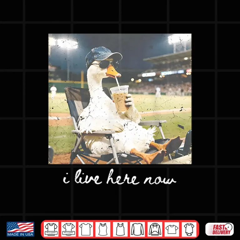 Design Funny Goose Meme Ballfield Baseball Field I Live Here Shirt