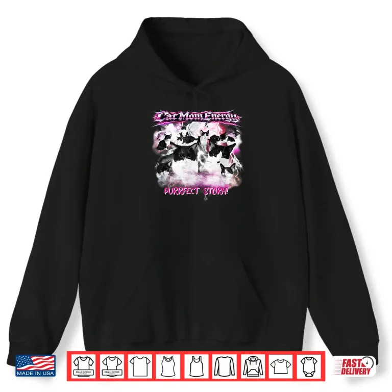 Hoodie Funny Retro Mothers Day For Cat Lovers Mom Mother Mommy Shirt