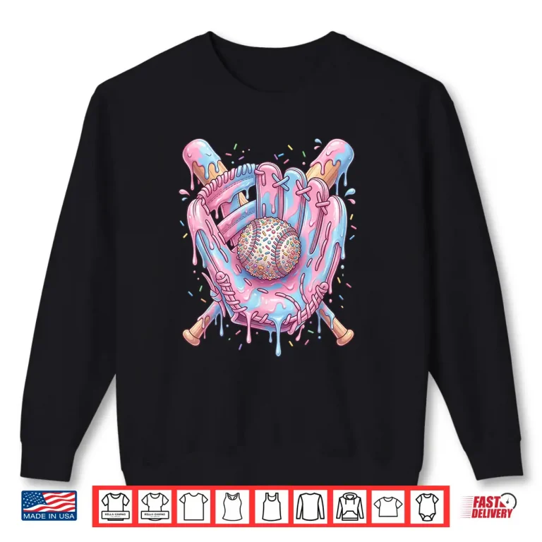 Sweatshirt Baseball Drip Ice Cream Candy Teens Youth Boy Girl Shirt