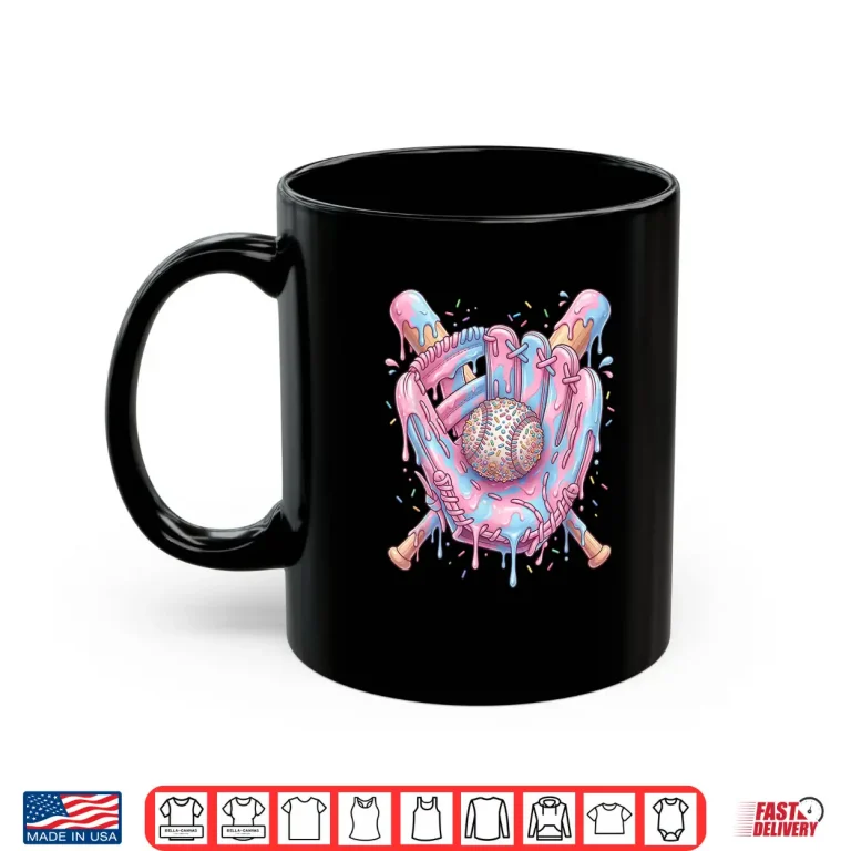 Mug Baseball Drip Ice Cream Candy Teens Youth Boy Girl Shirt