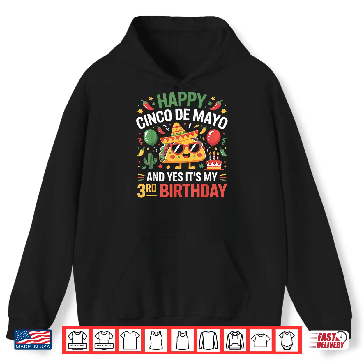 Happy Cinco De Mayo 2026 Yes It’S My 3Rd Birthday Kids Shirt Happy Cinco De Mayo 2026 Yes It’S My 3Rd Birthday Kids Shirt
