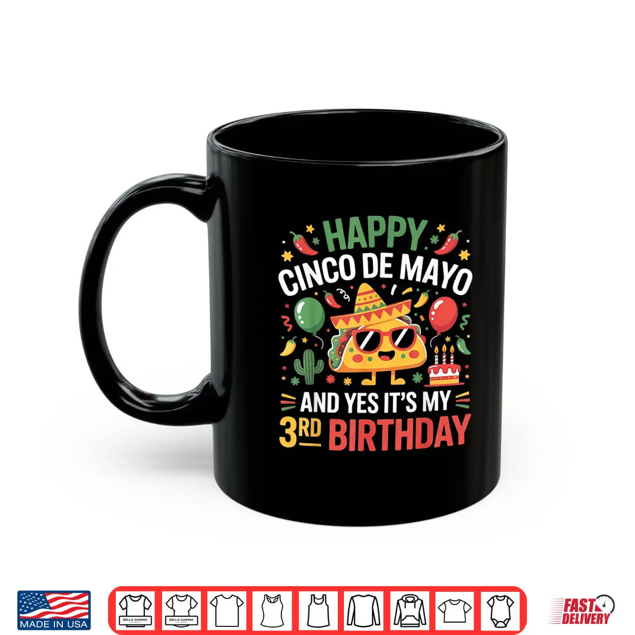 Happy Cinco De Mayo 2026 Yes It’S My 3Rd Birthday Kids Shirt Happy Cinco De Mayo 2026 Yes It’S My 3Rd Birthday Kids Shirt