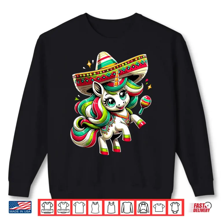 Sweatshirt Cinco de Mayo Mexican Unicorn Kids Girls Shirt