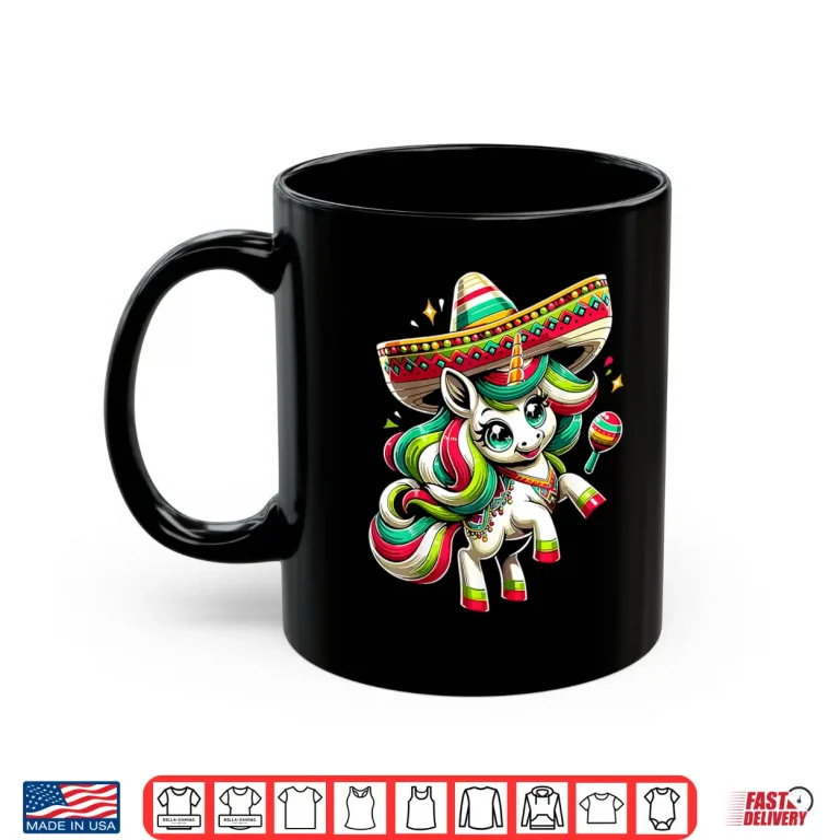 Mug Cinco de Mayo Mexican Unicorn Kids Girls Shirt