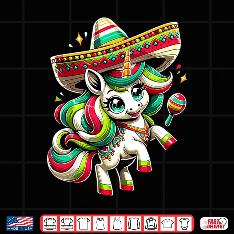Design Cinco de Mayo Mexican Unicorn Kids Girls Shirt