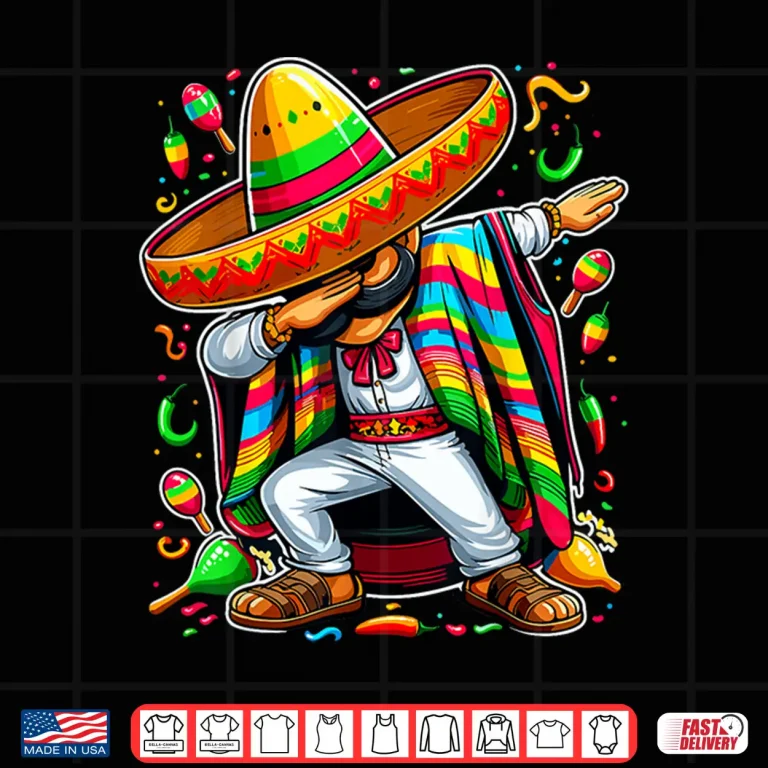 Design Dabbing Mexican Poncho Cinco De Mayo Shirt
