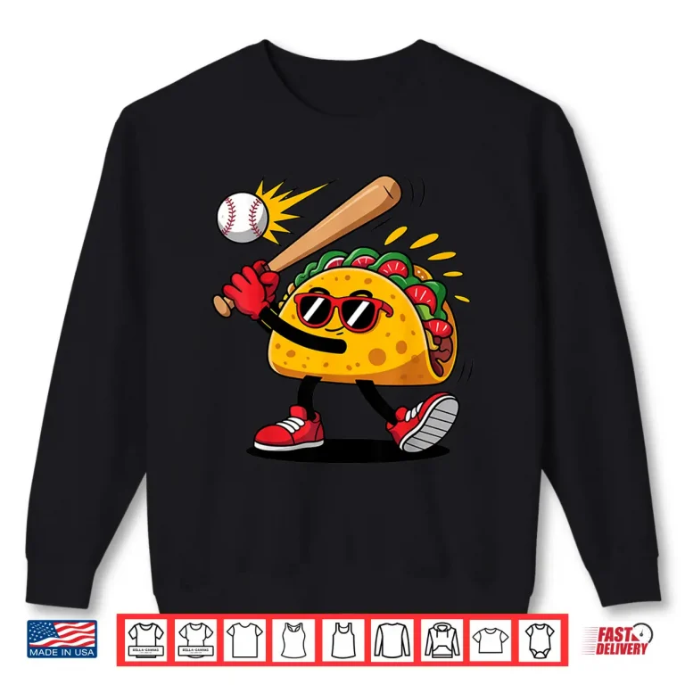 Sweatshirt Taco Baseball Mexican Cinco de Mayo Men Kids Shirt