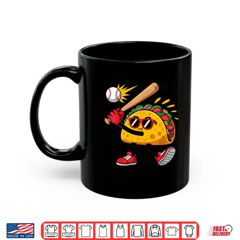 Mug Taco Baseball Mexican Cinco de Mayo Men Kids Shirt