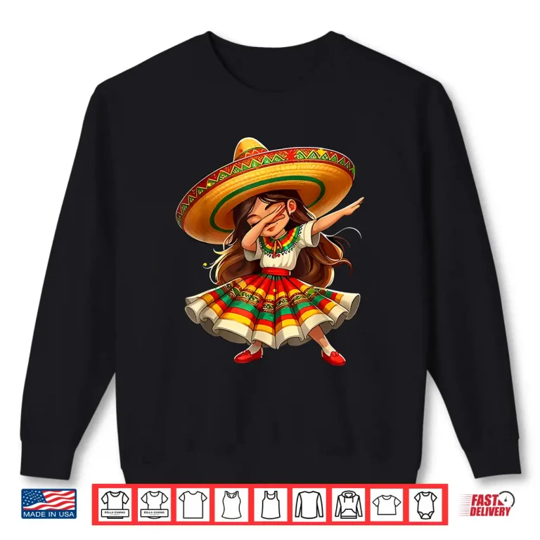 Sweatshirt Happy Cinco De Mayo Dabbing Girl Mexican Sombrero Fiesta Shirt