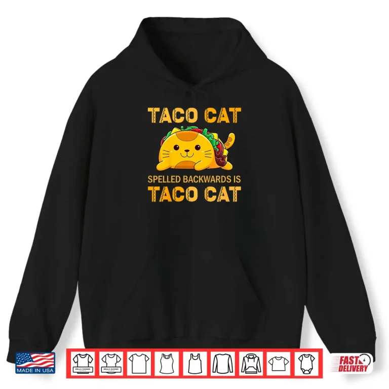 Hoodie Kids TacoCat Shirt for Kids Taco Cat Cinco de Mayo TacoCat Cat Shirt