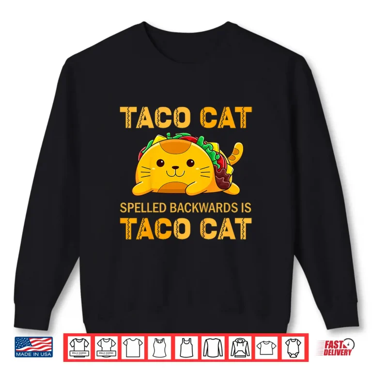 Sweatshirt Kids TacoCat Shirt for Kids Taco Cat Cinco de Mayo TacoCat Cat Shirt
