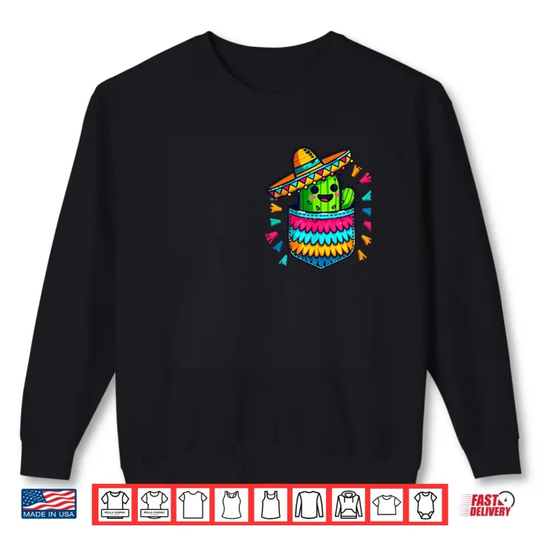 Sweatshirt Cactus Pinata Pocket Cinco De Mayo Mexican Party Cute Boys Shirt