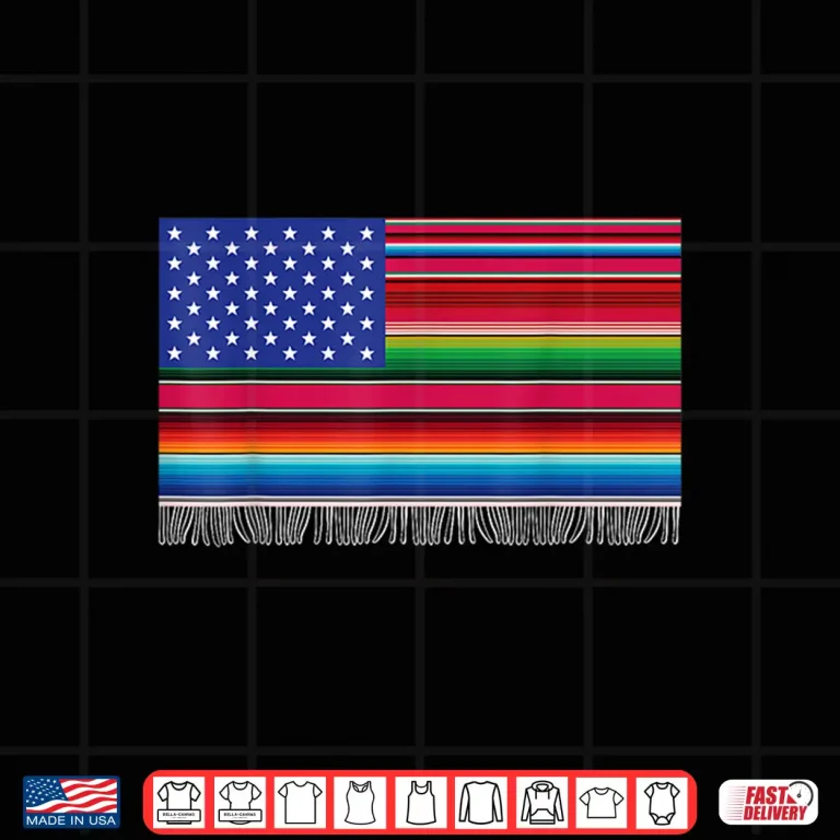Design Mexican american USA Flag Serape Cinco De Mayo For Women Men Shirt