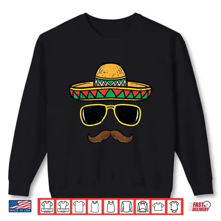 Sweatshirt Sombrero Face Cinco De Mayo Mexican Fiesta Party Kids Boys Shirt