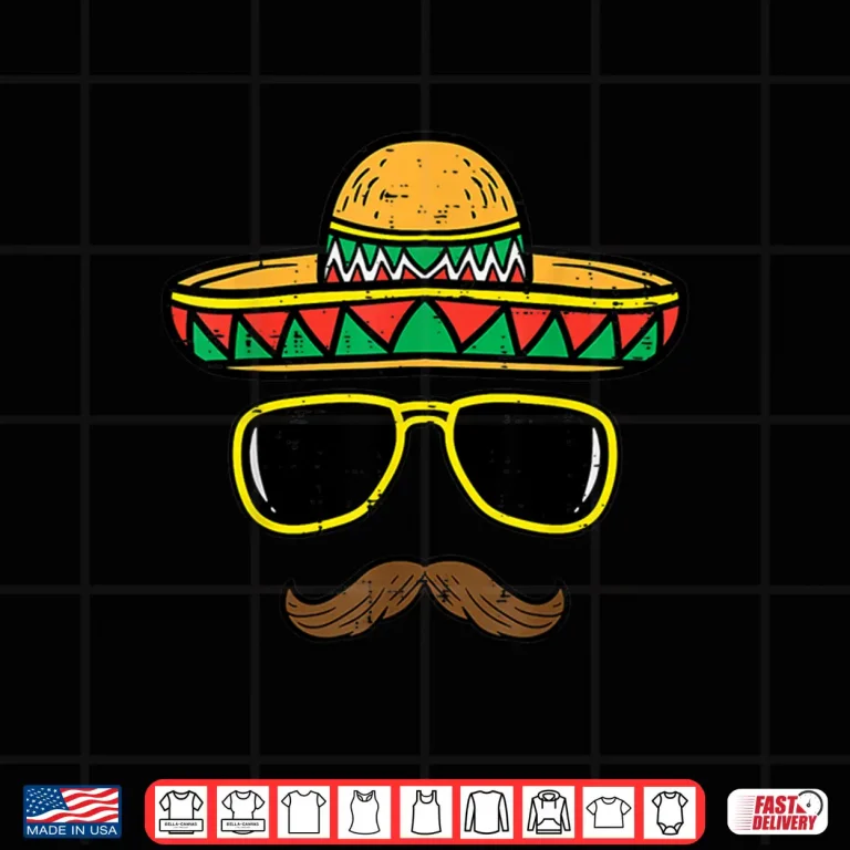 Design Sombrero Face Cinco De Mayo Mexican Fiesta Party Kids Boys Shirt