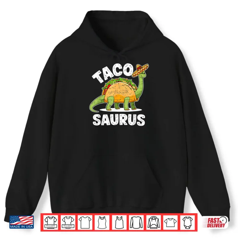 Hoodie Taco T Rex Dinosaur Dino Cinco De Mayo Boys Toddlers Kids Shirt