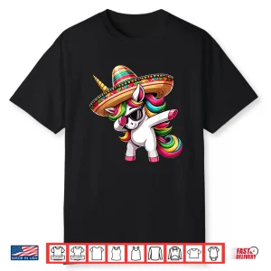 Cinco De Mayo Dabbing Unicorn Funny Mexican Dab Girl Kids Shirt