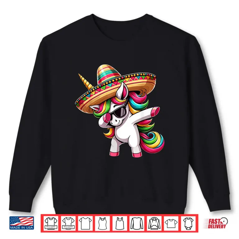 Sweatshirt Cinco de Mayo Dabbing Unicorn Funny Mexican Dab Girl Kids Shirt