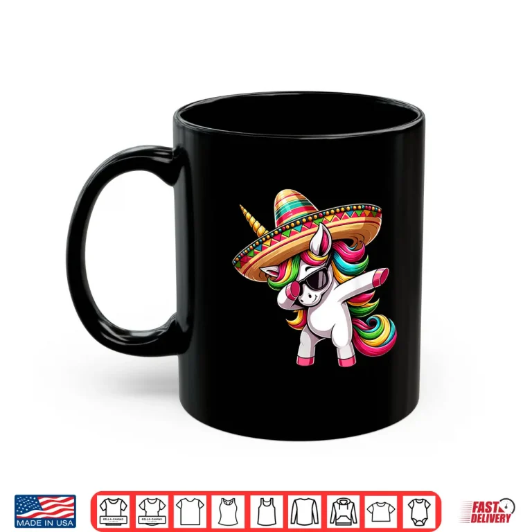 Mug Cinco de Mayo Dabbing Unicorn Funny Mexican Dab Girl Kids Shirt